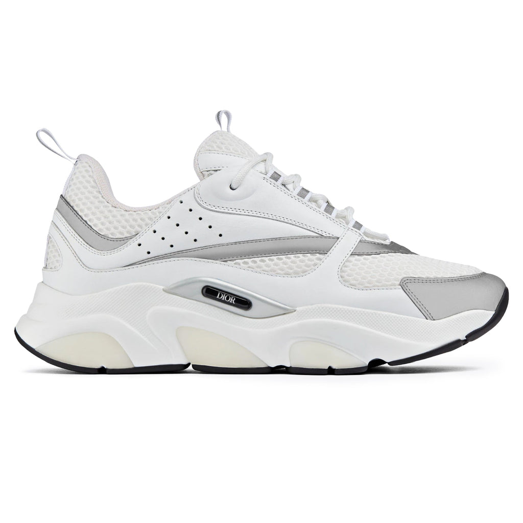 Diorr B22 White Reflective Calfskin Trainer