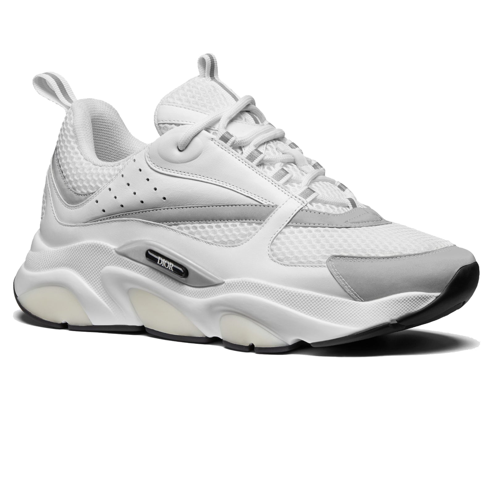 Diorr B22 White Reflective Calfskin Trainer