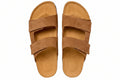 Suede Double Strap Sandals Havana