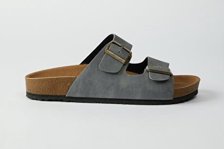 Double Strap Slipper Grey