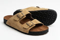 Double Strap Slipper Beige