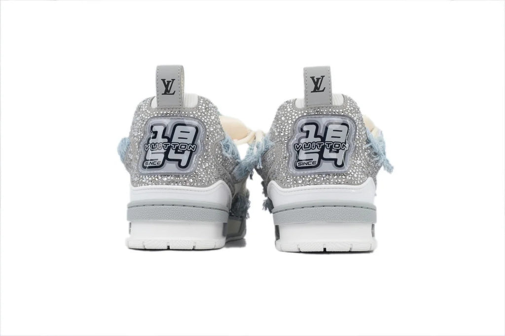LV skate Horse Hair Gray White Diamond