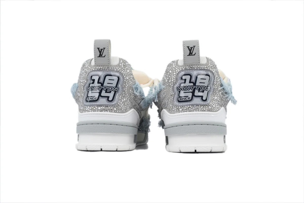 LV skate Horse Hair Gray White Diamond