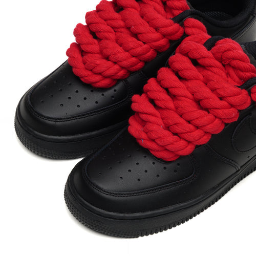 Air Force 1 BLACK ROBE LACES RED