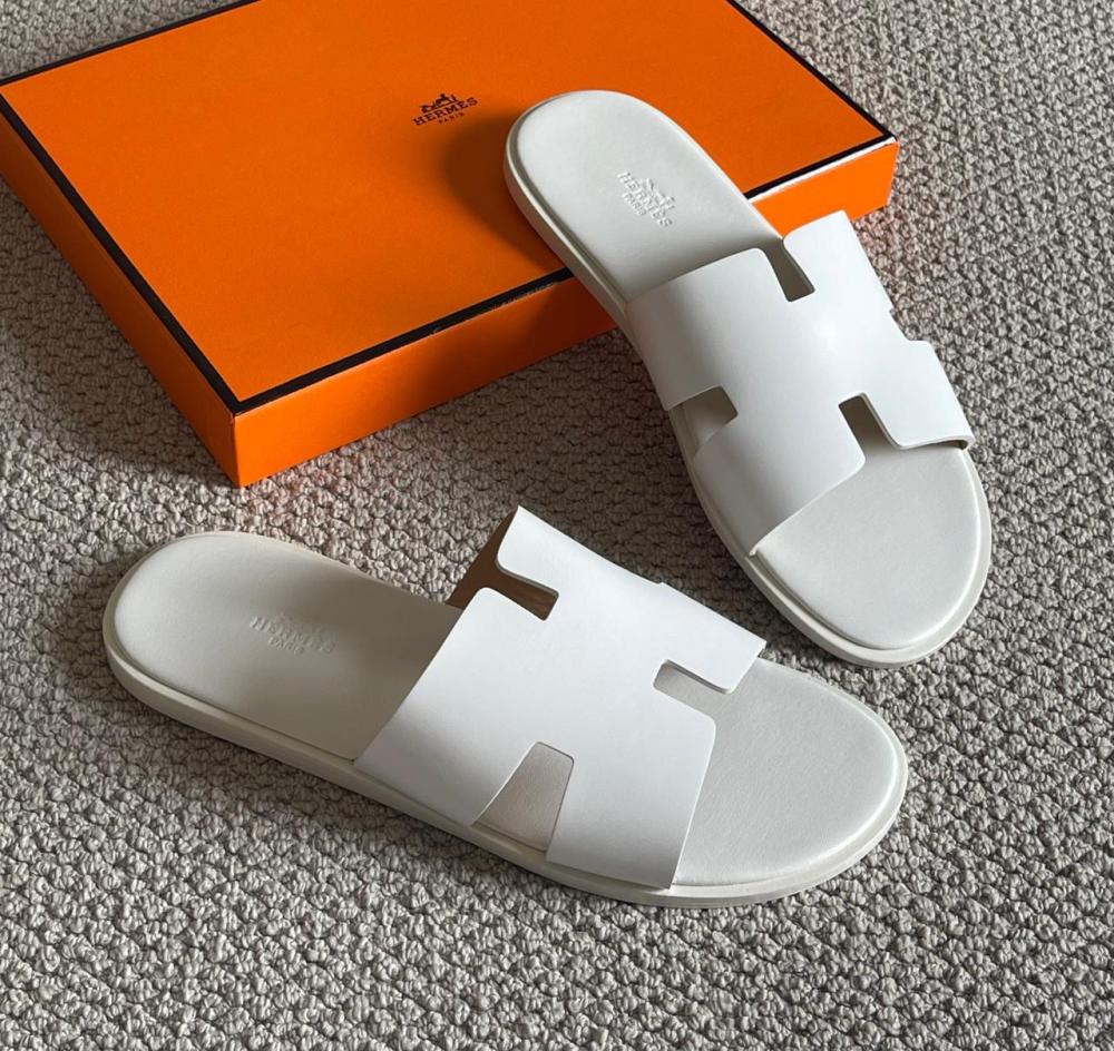 Hermes Slipper White