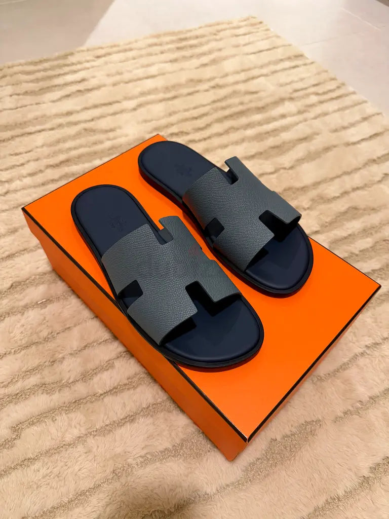 Hermes Slipper NAVY & GRAY