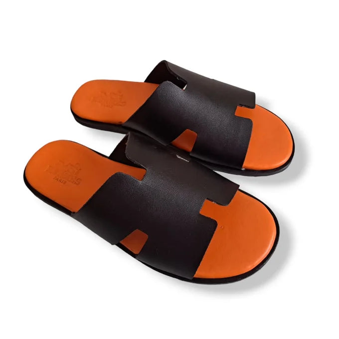 Hermes Slipper BLACK & ORANGE