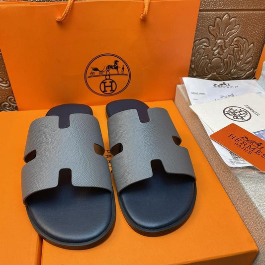 Hermes Slipper NAVY & GRAY