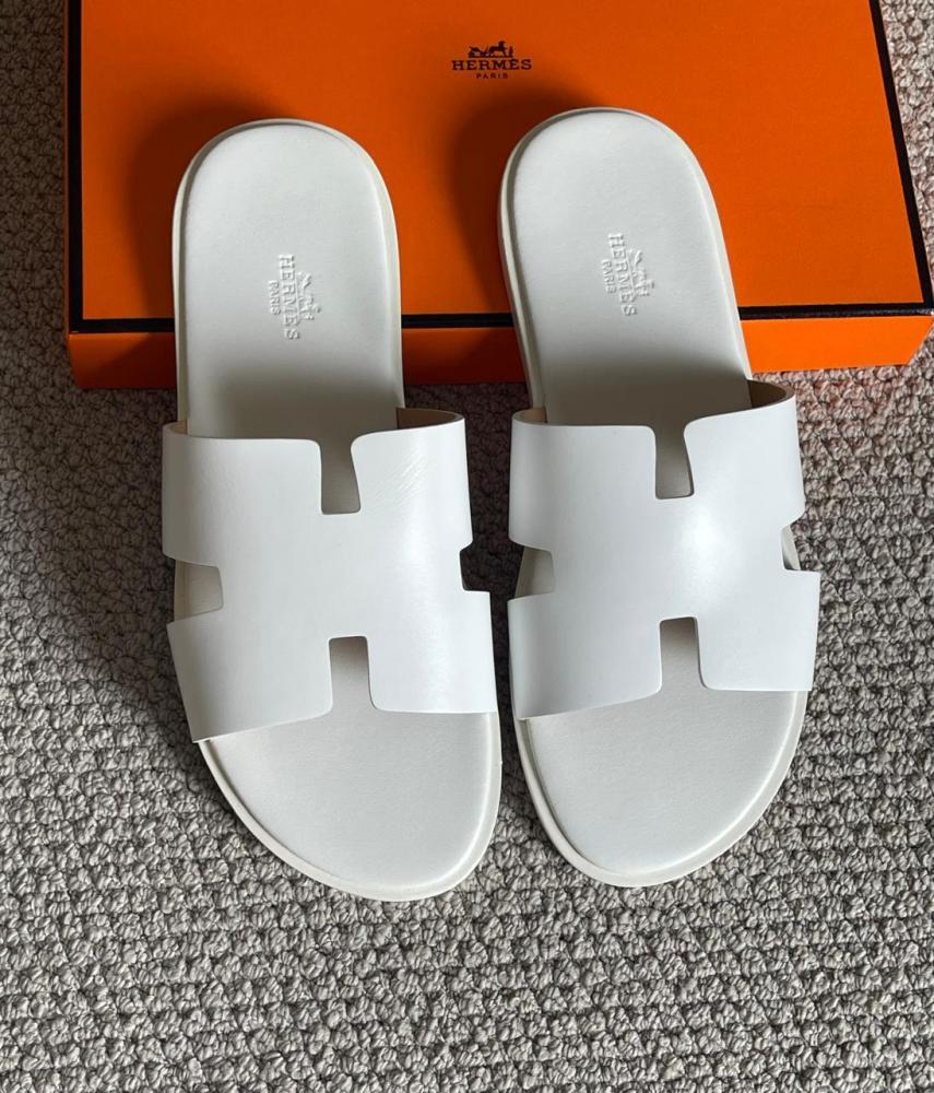 Hermes Slipper White