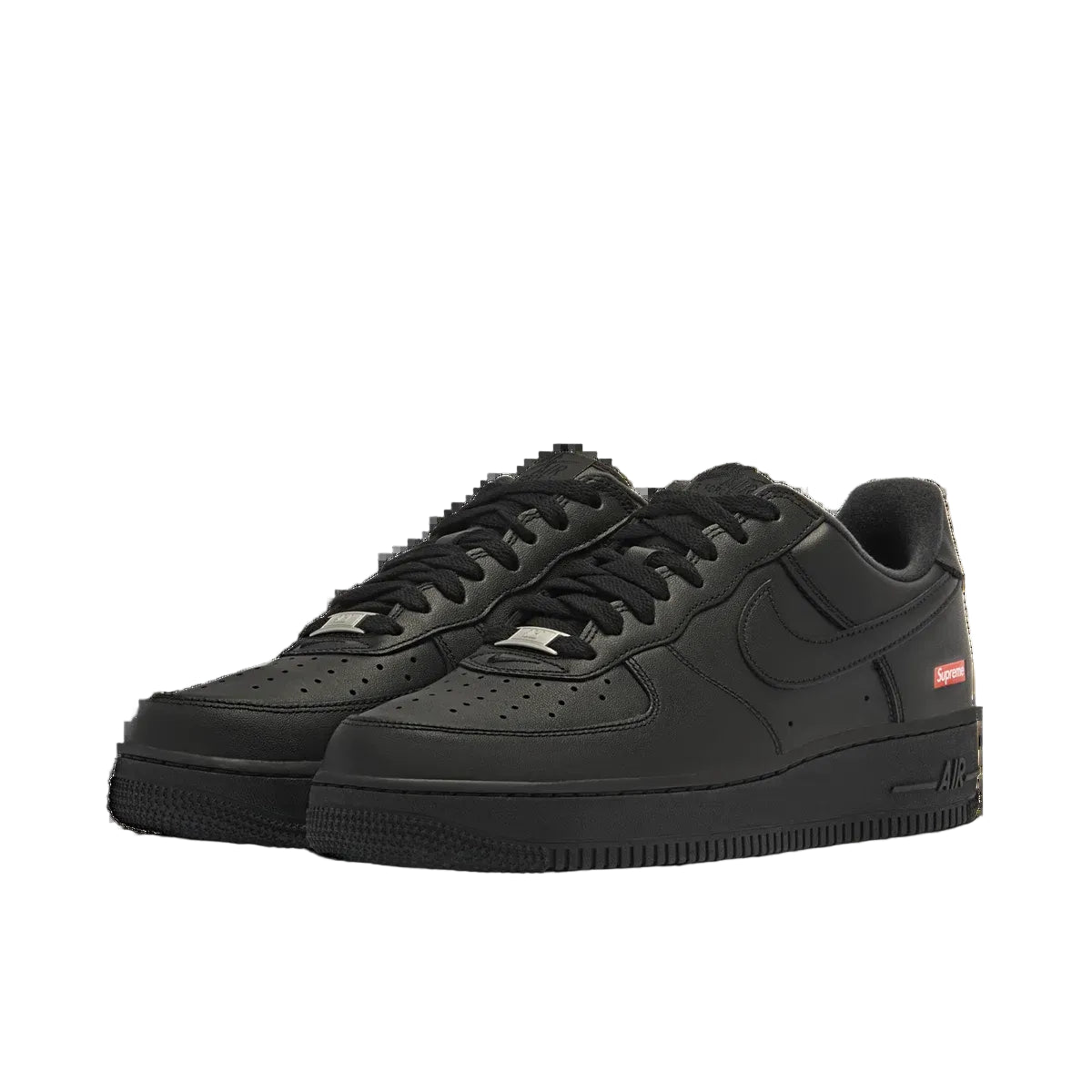 This appears to be a customized or inspired white and blue low-top sneaker featuring monogram pattern accents and a red stitched detail.