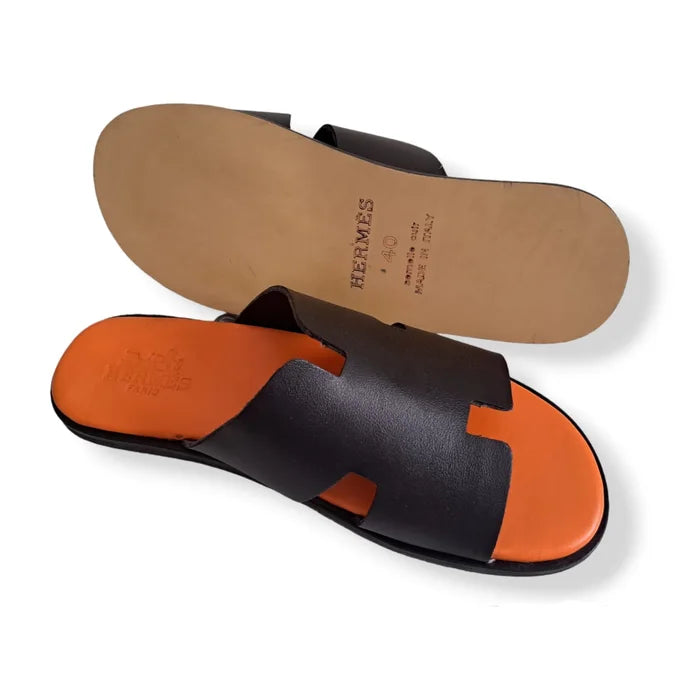 Hermes Slipper BLACK & ORANGE